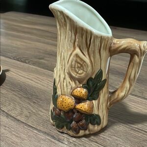 Vintage Mushroom Ceramic Pitcher